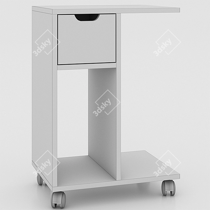 Modern Compact Side Table: H 60cm, W 41.5cm, D 30cm 3D model image 3