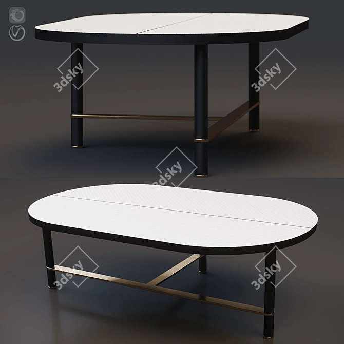 Sleek Cookies Coffee Table by Gallotti & Radice 3D model image 1