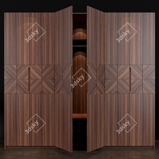 Modern Stylish Wardrobe 002 3D model image 1