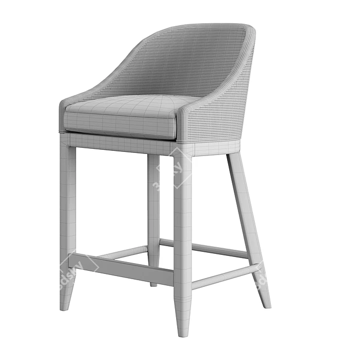 Elevate your seating with Marisol Seagrass Stool! 3D model image 3