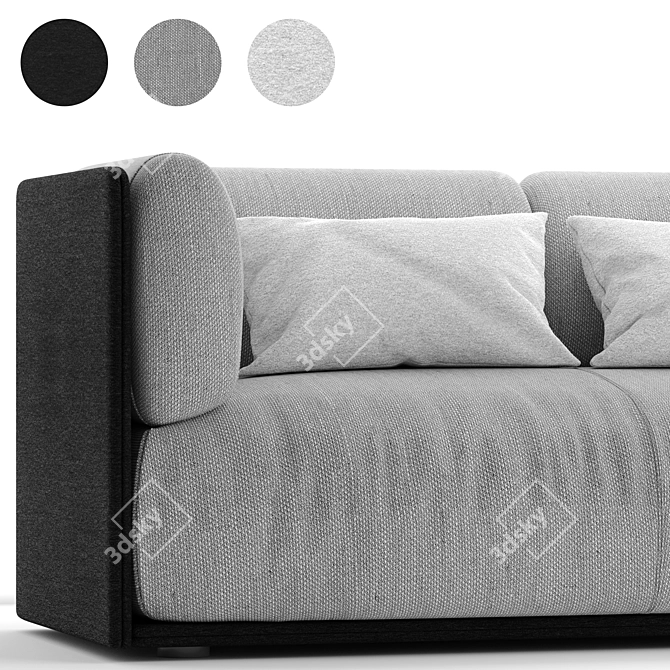 Sleek Fabric Sho Sofa 3D model image 2