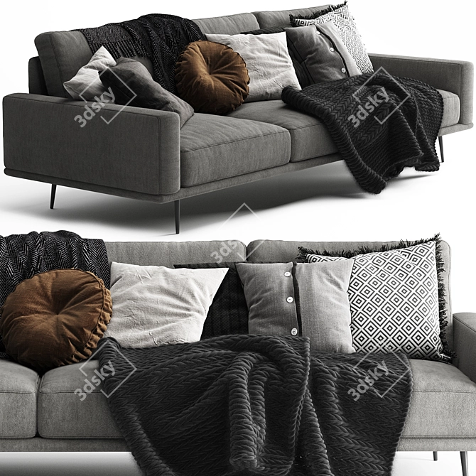 BoConcept Carlton Sofa: Scandinavian Elegance 3D model image 2