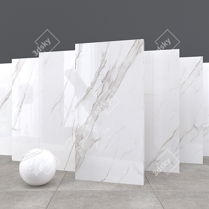 Elegant Calacatta Extra Marble 3D model image 1