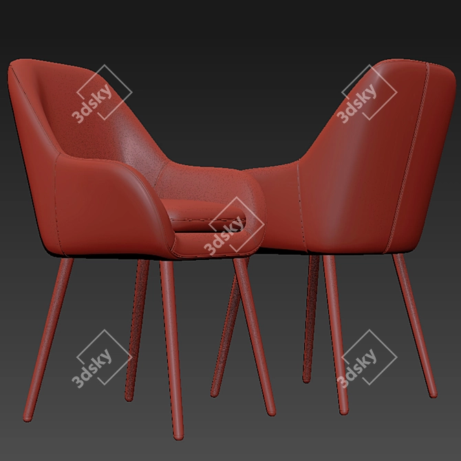 Elegant Memphis Dining Chair Set 3D model image 2