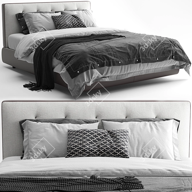 Elegant Bedford Minotti Bed 3D model image 1