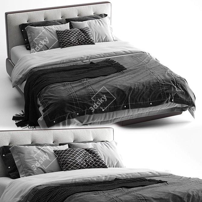 Elegant Bedford Minotti Bed 3D model image 2