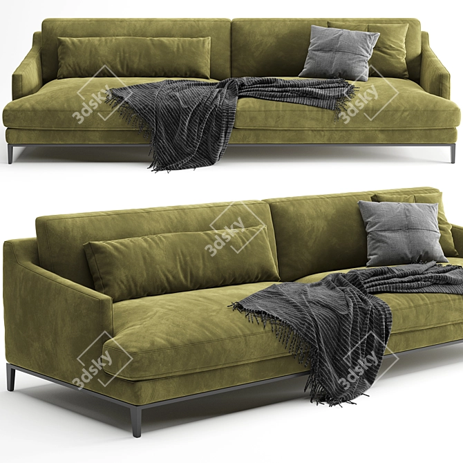 Poliform Bellport Sofa: Modern Elegance in Millimeters 3D model image 1