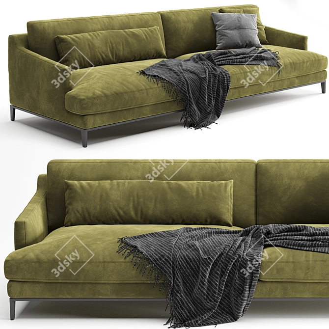 Poliform Bellport Sofa: Modern Elegance in Millimeters 3D model image 2