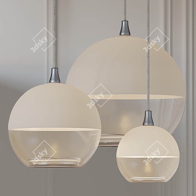 Sleek MILK Pendant Light with Assorted Sizes 3D model image 1