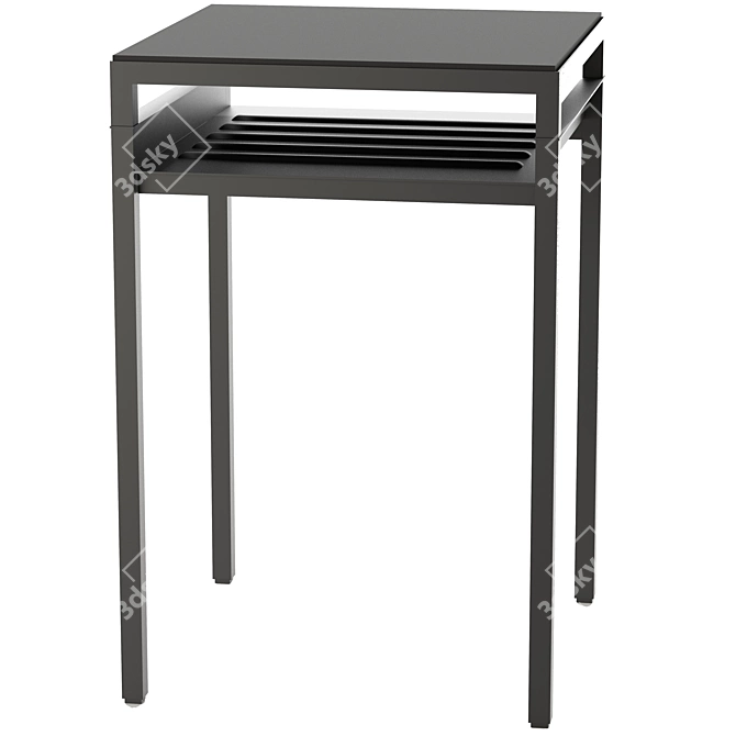 IKEA NYBODA Side Table: Black/White 3D model image 1