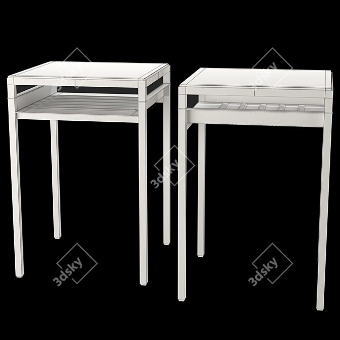 IKEA NYBODA Side Table: Black/White 3D model image 3