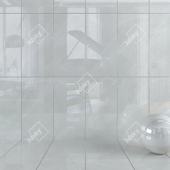 Motion Gray Wall Tiles - Set of 2 3D model image 1