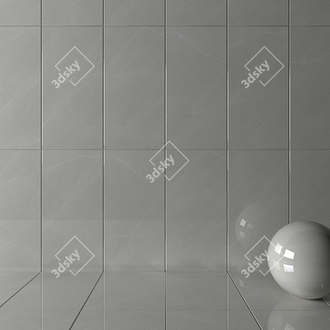 Motion Gray Wall Tiles - Set of 2 3D model image 2