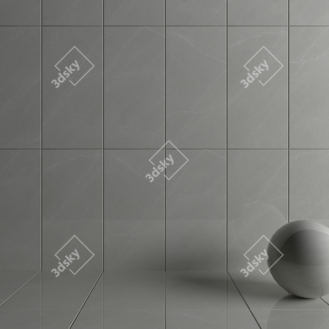 Motion Gray Wall Tiles - Set of 2 3D model image 3