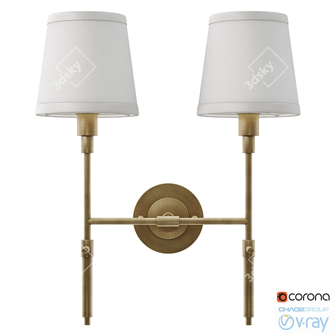 Dantone Home Buckingham Double Sconce 3D model image 1