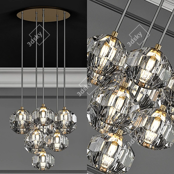 Crystal Cluster Chandelier 10 3D model image 1