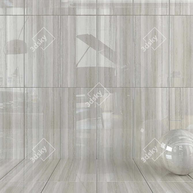 Serpeggiante White Wall Tiles 3D model image 1