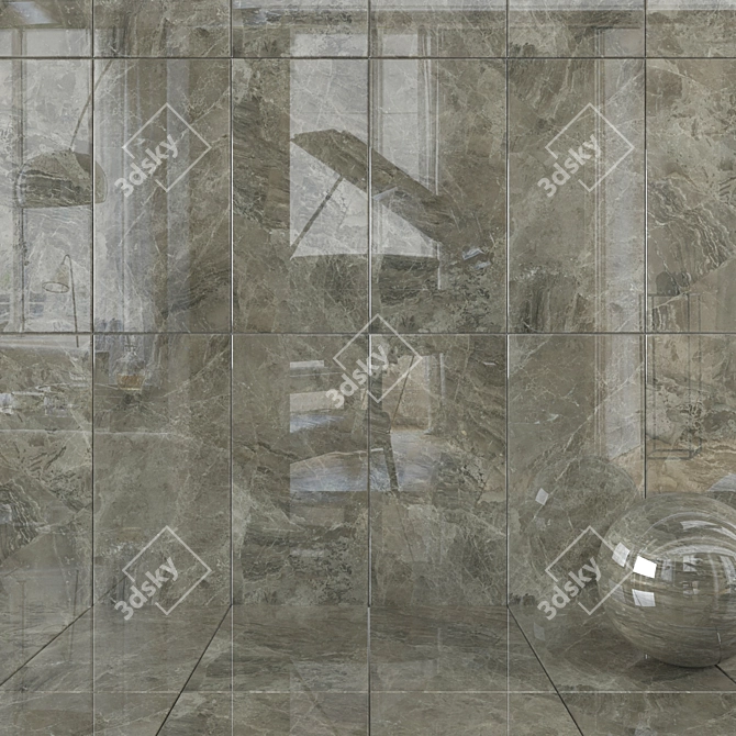 Tuana Grey Wall Tiles: HD quality 4K Multi-texture for stunning interior designs 3D model image 1