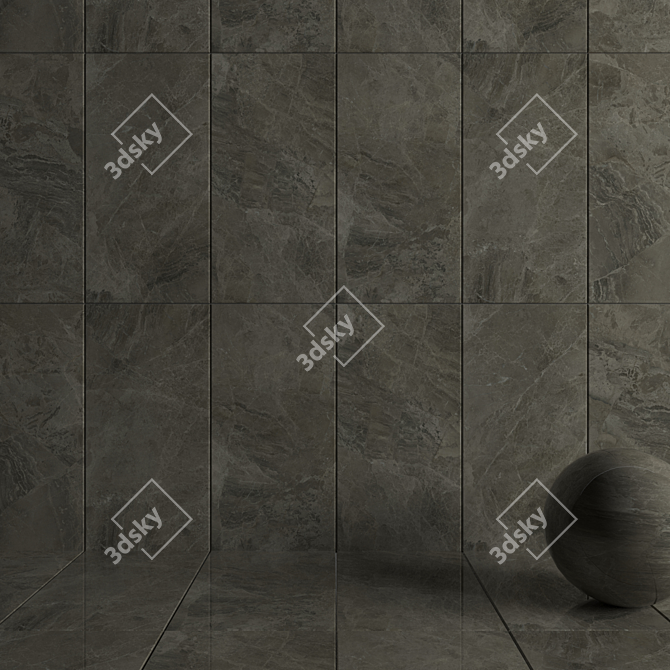 Tuana Grey Wall Tiles: HD quality 4K Multi-texture for stunning interior designs 3D model image 3