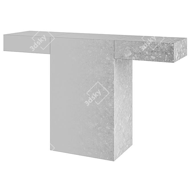 Elegant Modulor Console in Polished Stone 3D model image 2