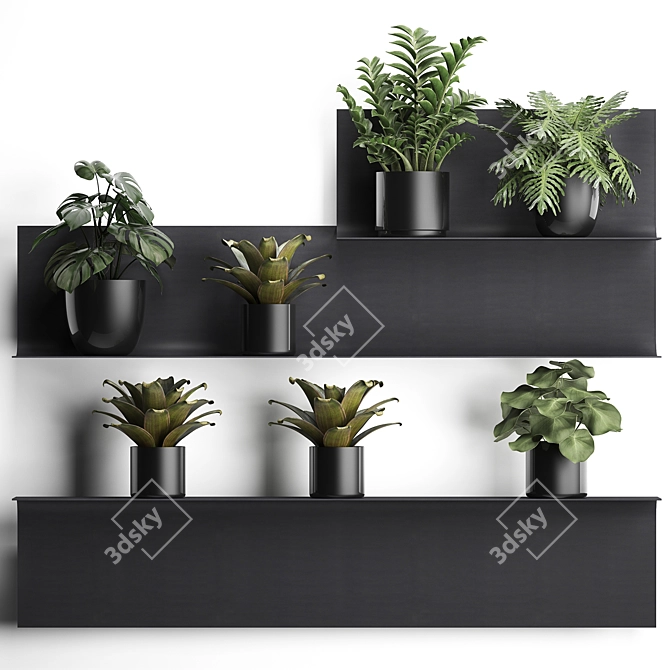 Vertical Garden: Collection of Exotic Houseplants 3D model image 1