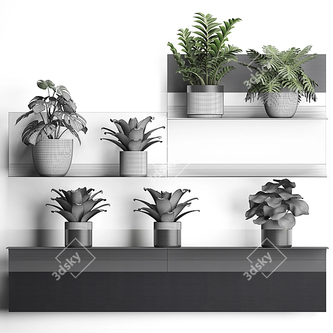 Vertical Garden: Collection of Exotic Houseplants 3D model image 3