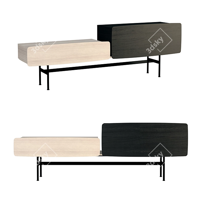 Strong Storage Bench: 158x46x73cm 3D model image 1