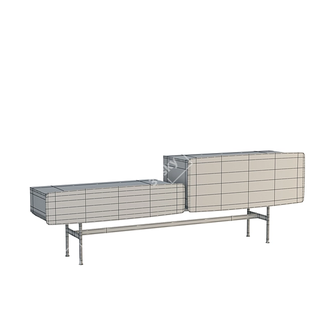 Strong Storage Bench: 158x46x73cm 3D model image 3