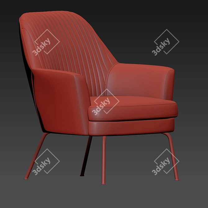 Modern Celine Strip Armchair: Sleek Design & Versatile Style 3D model image 2