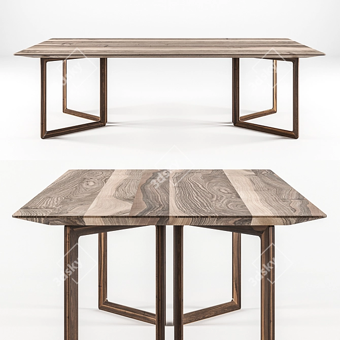 Opus Potocco 2019: Elegant Walnut Dining Table 3D model image 1