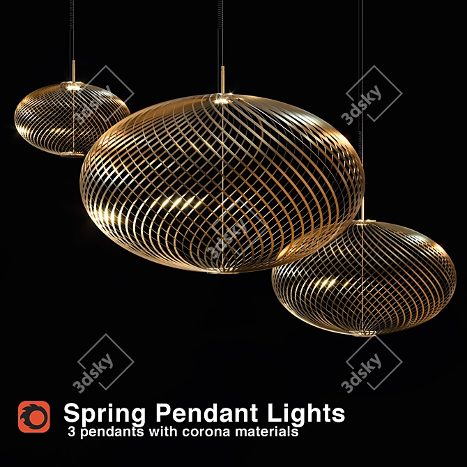 Modern Tom Dixon Spring Pendant 3D model image 1