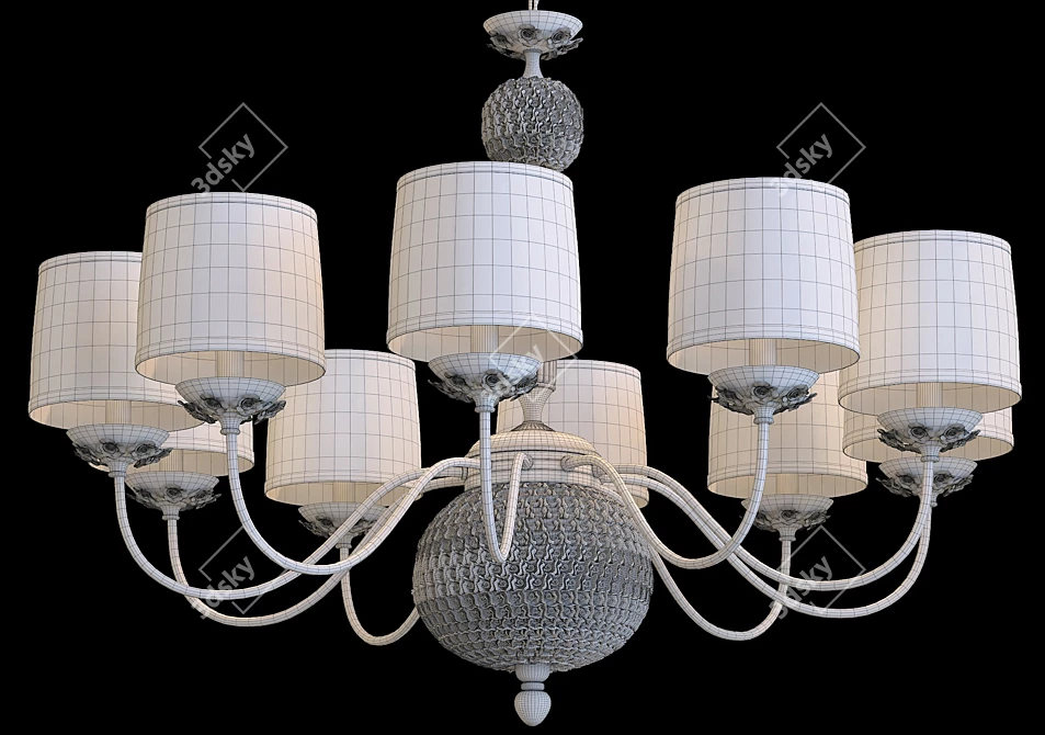 Adagio SP10 - Crystal Lux Art-Deco Chandelier 3D model image 3