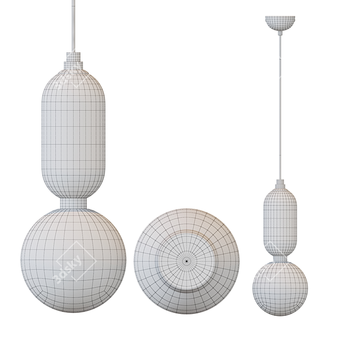 Sleek Glass Pendant Light - Lampatron Falster 3D model image 3