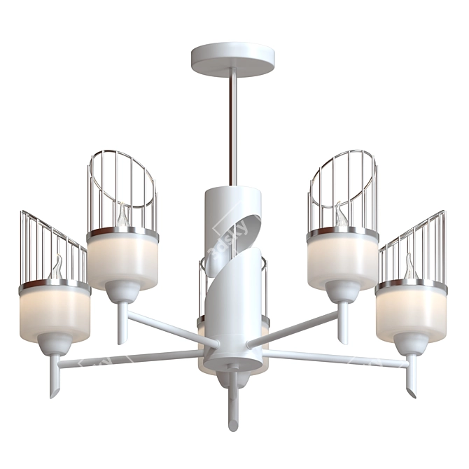 Modern Ceiling Chandelier Inna: Elegant Metal and Glass Design 3D model image 1