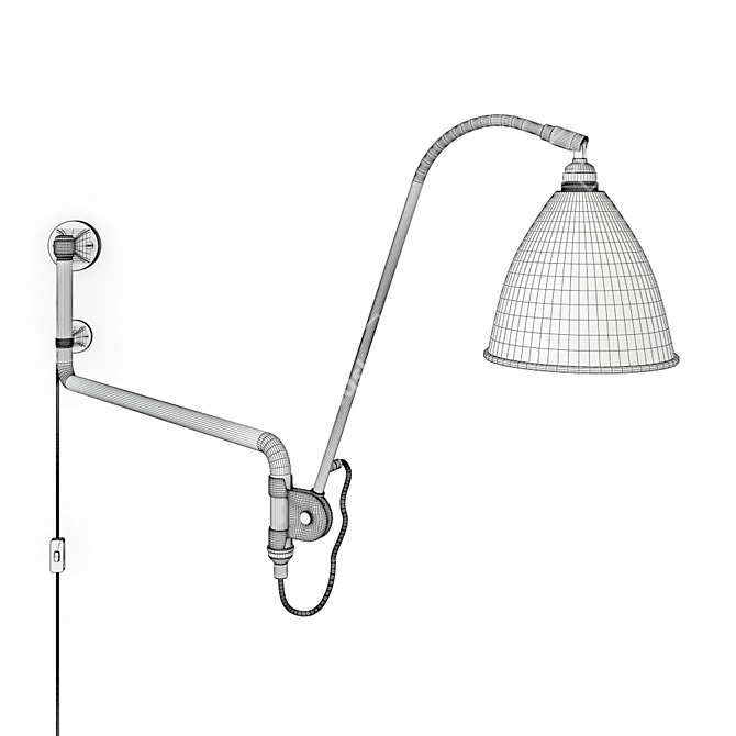 Vintage-inspired Gubi BL 10 Wall Lamp 3D model image 2