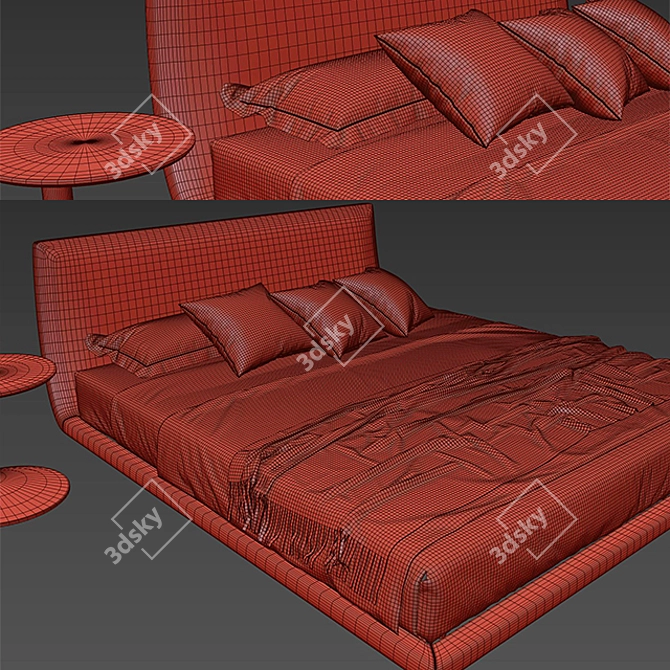 Tuliss Letto Bed: Elegant, Versatile, and Comfortable 3D model image 3