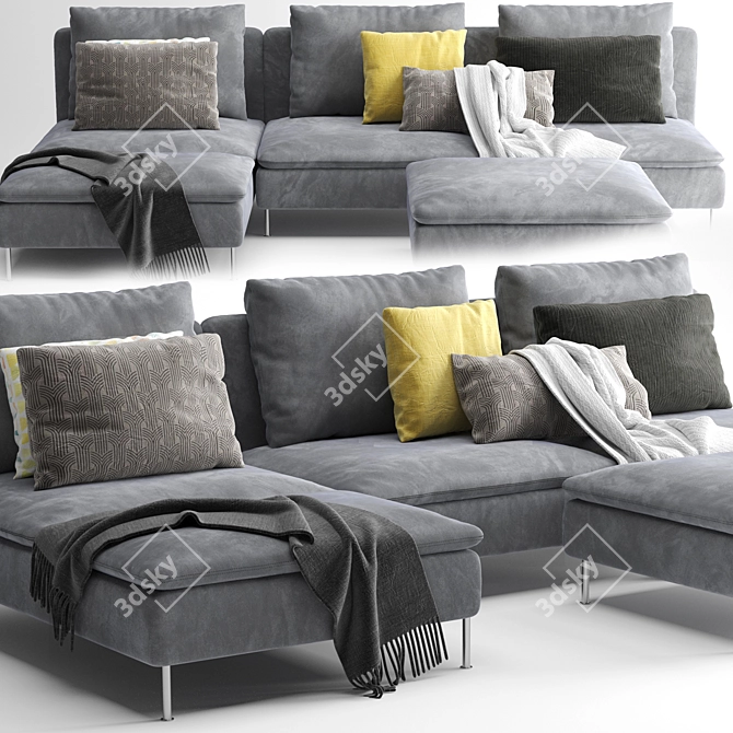 Sleek and Versatile Sofa 3D model image 2