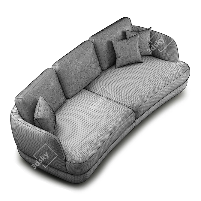 Elegant Parenthese Sofa: Sophisticated Design 3D model image 3