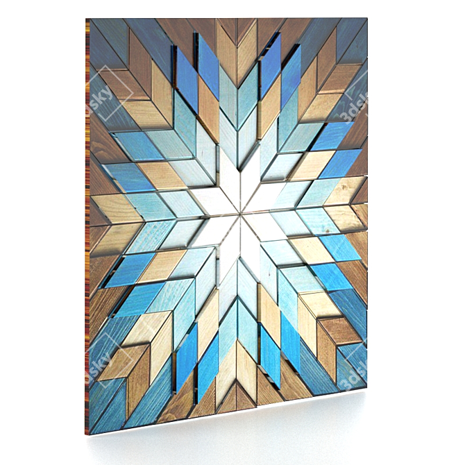 3D Wood Panels: Vibrant and Textured 3D model image 2