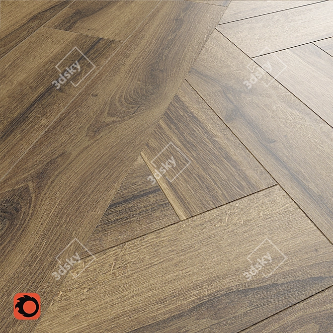 Skogen Brown Wood Floor Tile - High-Quality Textured Material 3D model image 3