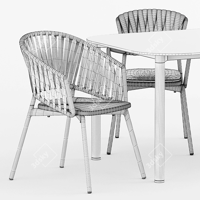 Modern Outdoor Table and Chairs by Roda 3D model image 3