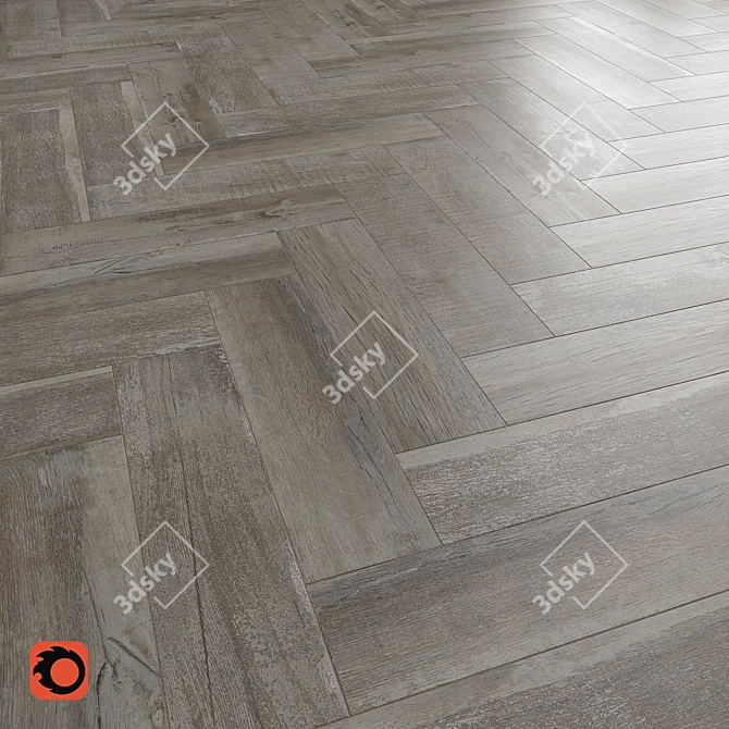 Bergen Dark Grey Wood Tile 3D model image 1