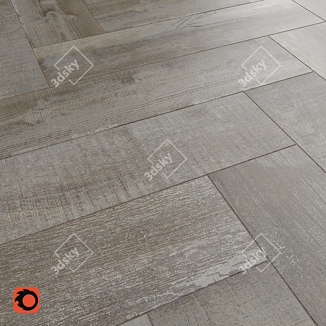 Bergen Dark Grey Wood Tile 3D model image 3