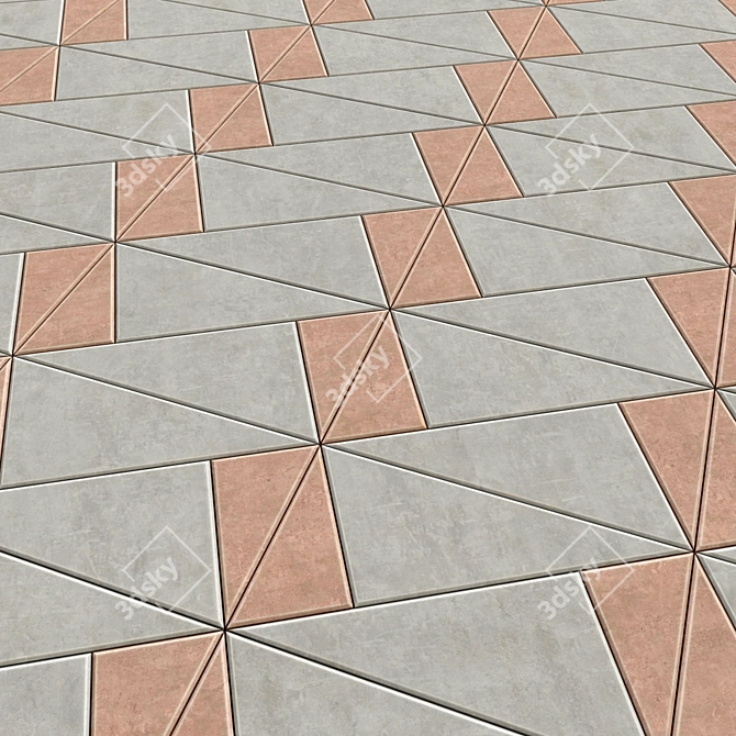 Triangular Paving Plates: Versatile, Textured, Two-tone 3D model image 1