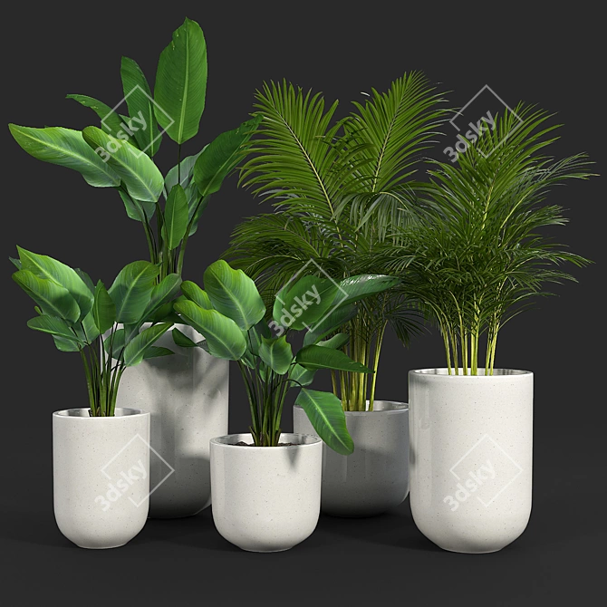 Elegant Seminyak Grey Planter: Stylish, Versatile, and High-Quality 3D model image 1