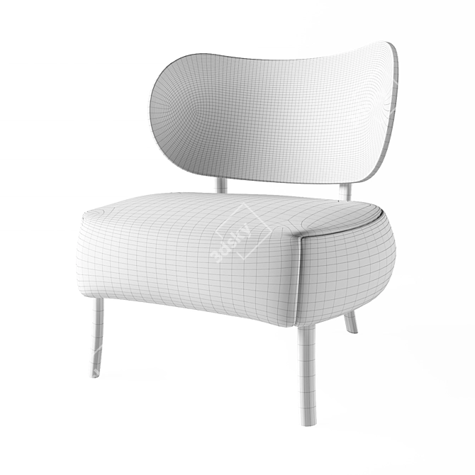 Elegant Bistro Armchair 3D model image 2