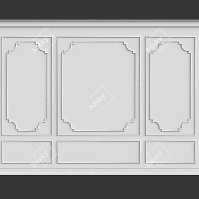 Elegant Wall Molding: 3D Max 2013 3D model image 1