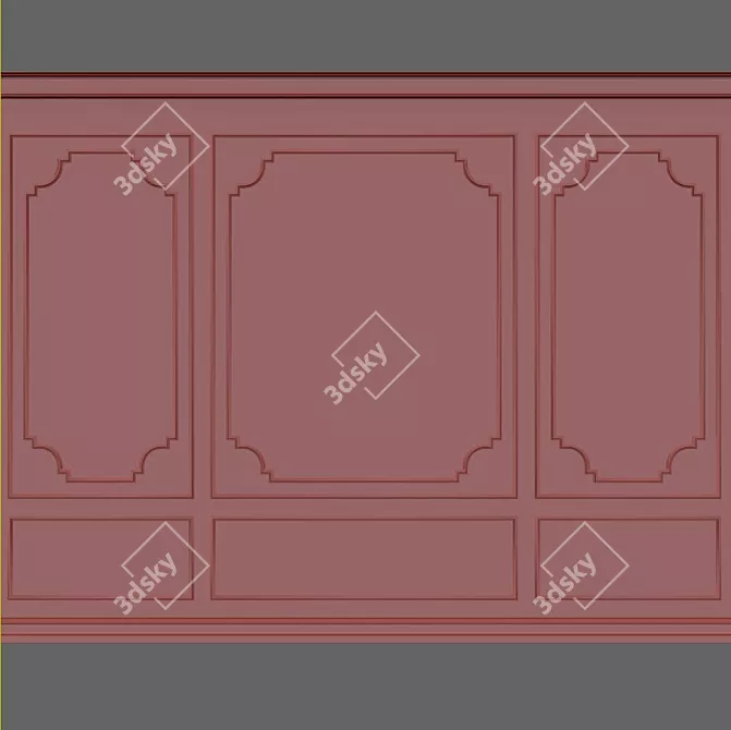 Elegant Wall Molding: 3D Max 2013 3D model image 2