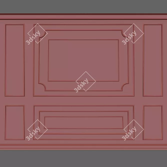 3D Wall Moulding Design 3D model image 2