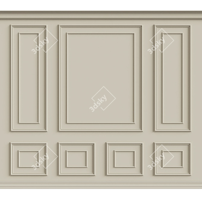 3D Wall Moulding - Versatile Design 3D model image 1